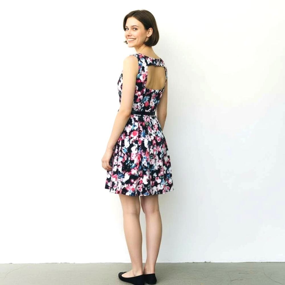 Women's Textured Knit Floral Fit&Flare Dress Lily Rose S Twee Pinkcore Coquette